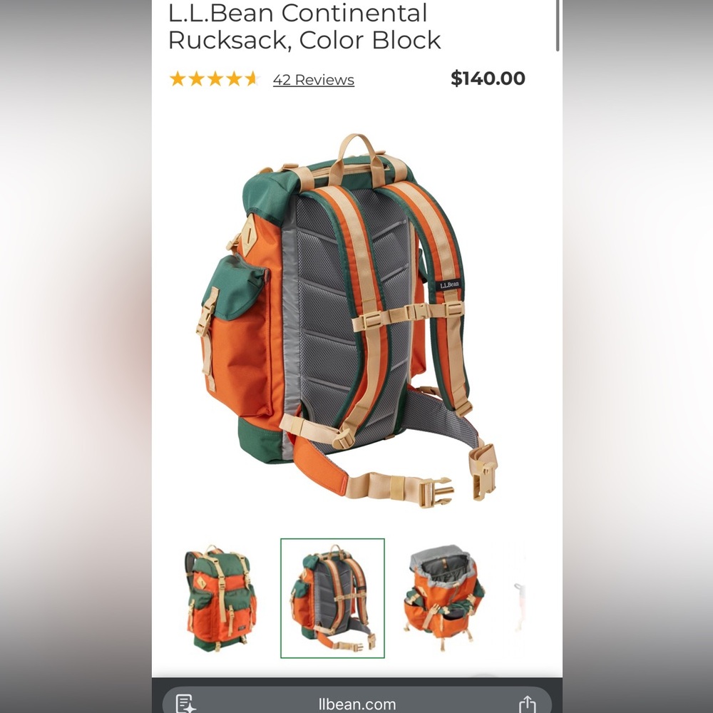 L.L.Bean Continental Rucksack, Color Block - Picture 6 of 10